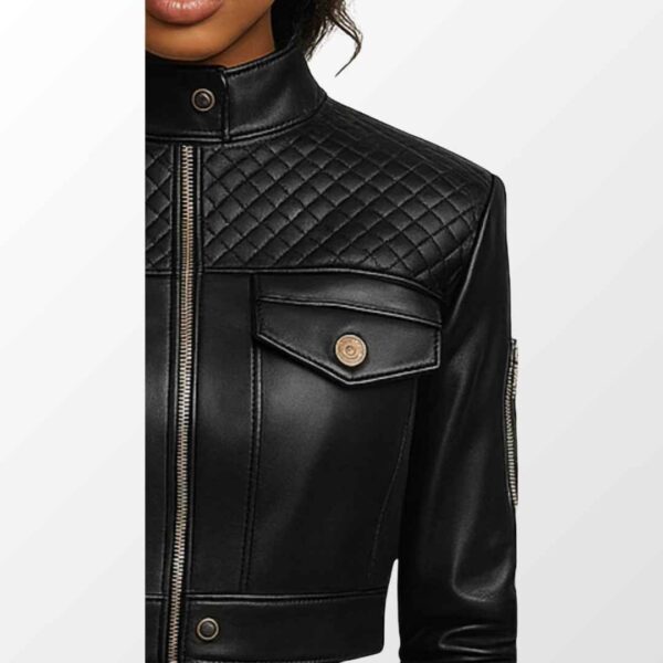 Women Esme Black Leather Jacket b