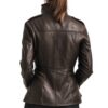 Women Evelyn Brown Leather Jacket b