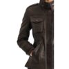 Women Evelyn Brown Leather Jacket c
