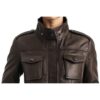 Women Evelyn Brown Leather Jacket d