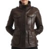 Women Florence Brown Leather Jacket a