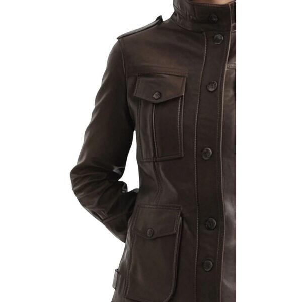 Women Florence Brown Leather Jacket b