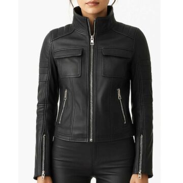 Women Grace Black Leather Jacket a