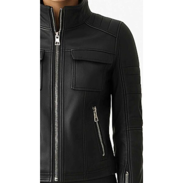 Women Grace Black Leather Jacket c