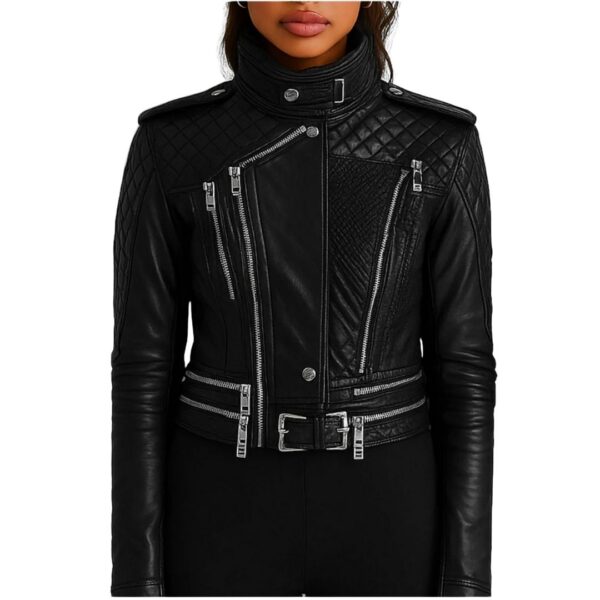 Women Hallie Black Leather Jacket a