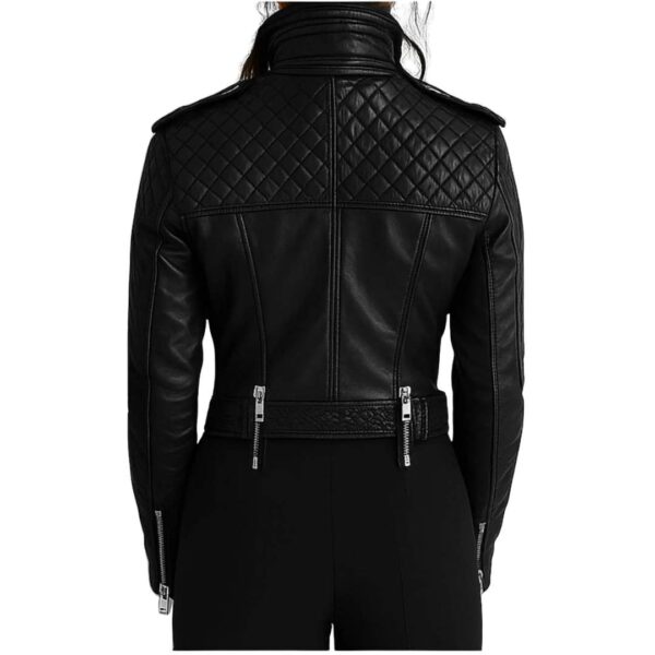 Women Hallie Black Leather Jacket b