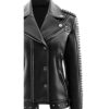 Women Harry Black Leather Jacket c