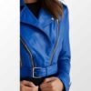 Women Luna Blue Leather Jacket b