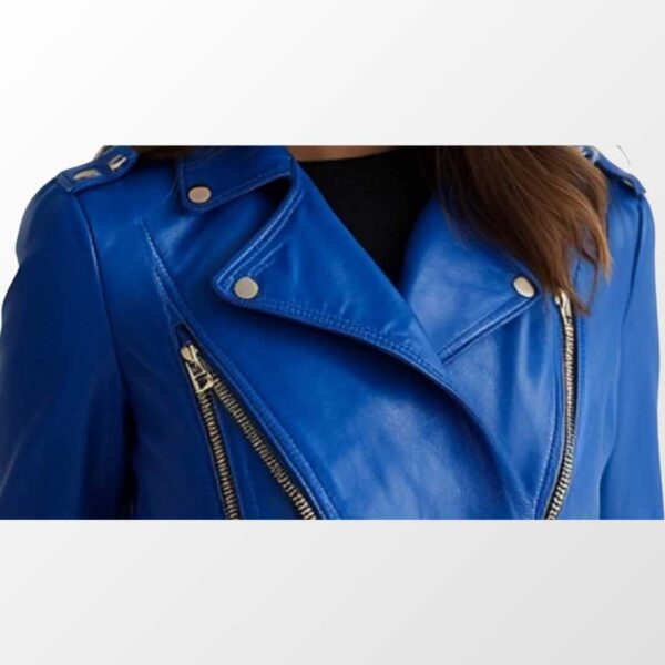 Women Luna Blue Leather Jacket c