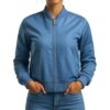 Women Mabel Blue Leather Jacket a