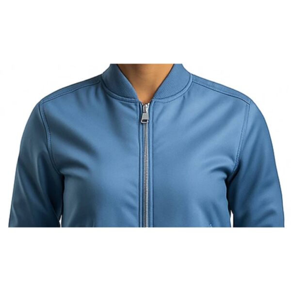 Women Mabel Blue Leather Jacket dWomen Mabel Blue Leather Jacket d
