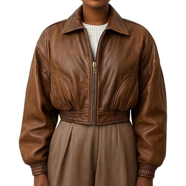 Women Maeve Brown Leather Jacket a