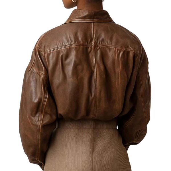 Women Maeve Brown Leather Jacket b