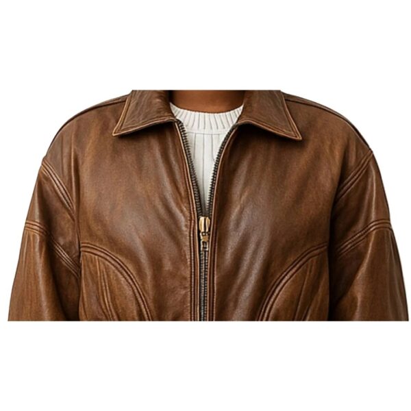 Women Maeve Brown Leather Jacket d