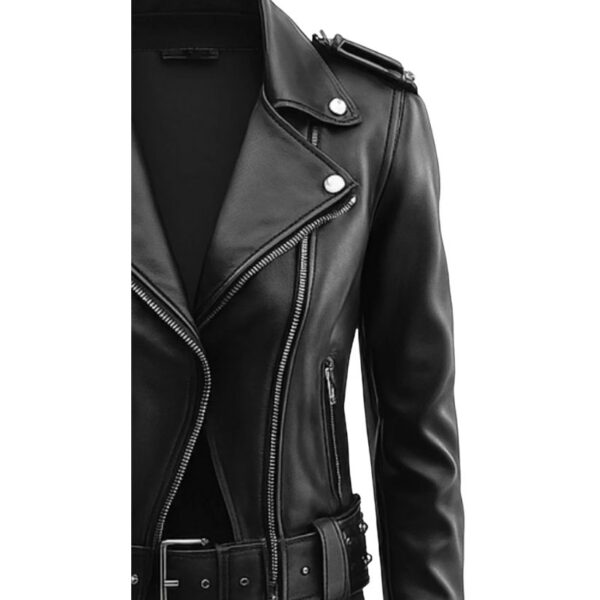 Women Matilda Black Leather Jacket c
