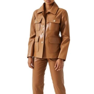 Women Phoebe Brown Leather Jacket a
