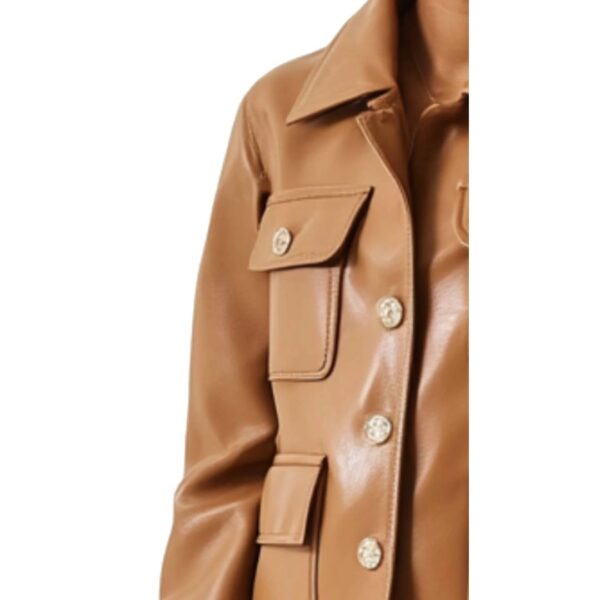 Women Phoebe Brown Leather Jacket c