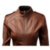 Women Real Brown Style Leather Jacket b