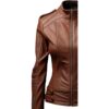 Women Real Brown Style Leather Jacket c