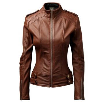 Women Real Brown Style Leather Jacket a