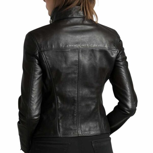 Women Sienna Black Leather Jacket b
