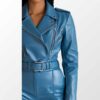 Women Sophie Blue Leather Jacket b